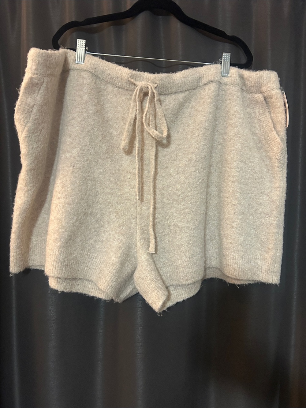 Auden Cream Knit Drawstring Athletic Shorts